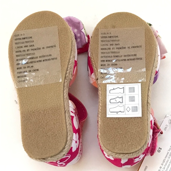 GYMBOREE Baby Shoes NWT Espadrille Sandals Floral Pink Newborn Size 0-3 Gymboree - Picture 10 of 15
